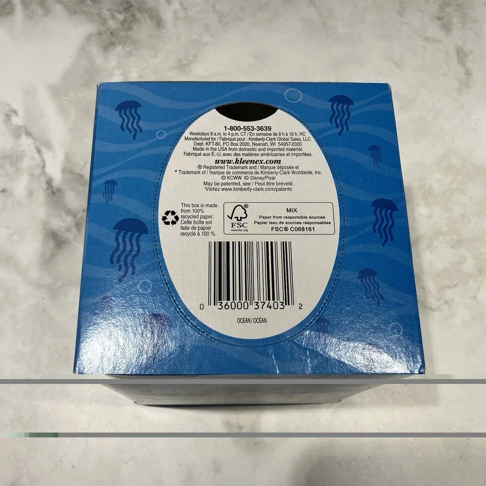 FINDING DORY Kleenex Disney Pixar 80 2-Ply Box of Tissues - Blue Top